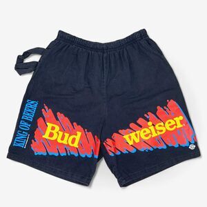 Vintage 90s Mens Budweiser Trunks Size L Beer Holder Shorts College Party Beach
